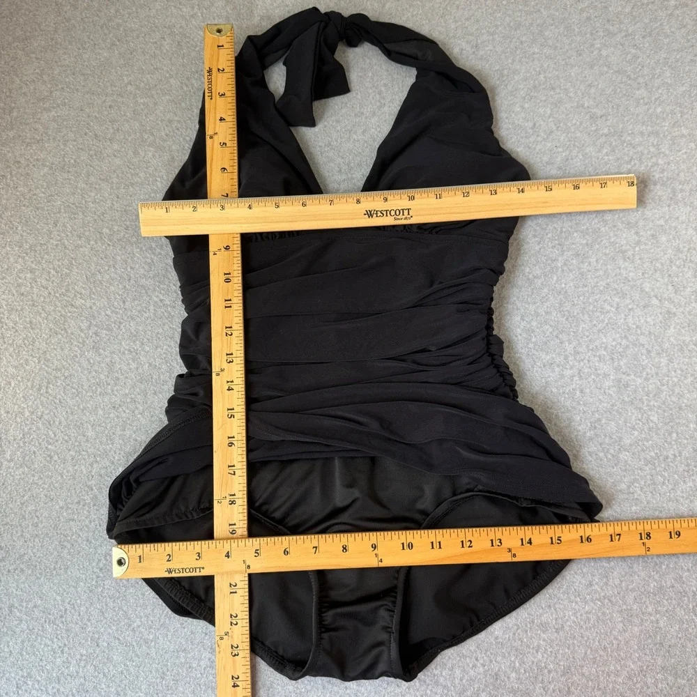 Magic Suit Yvonne Halter One Piece Swimsuit Swim Dress Black Womens Size 10 - 12